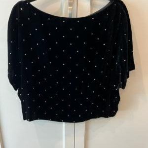 Black Velvet top with Rhinestones